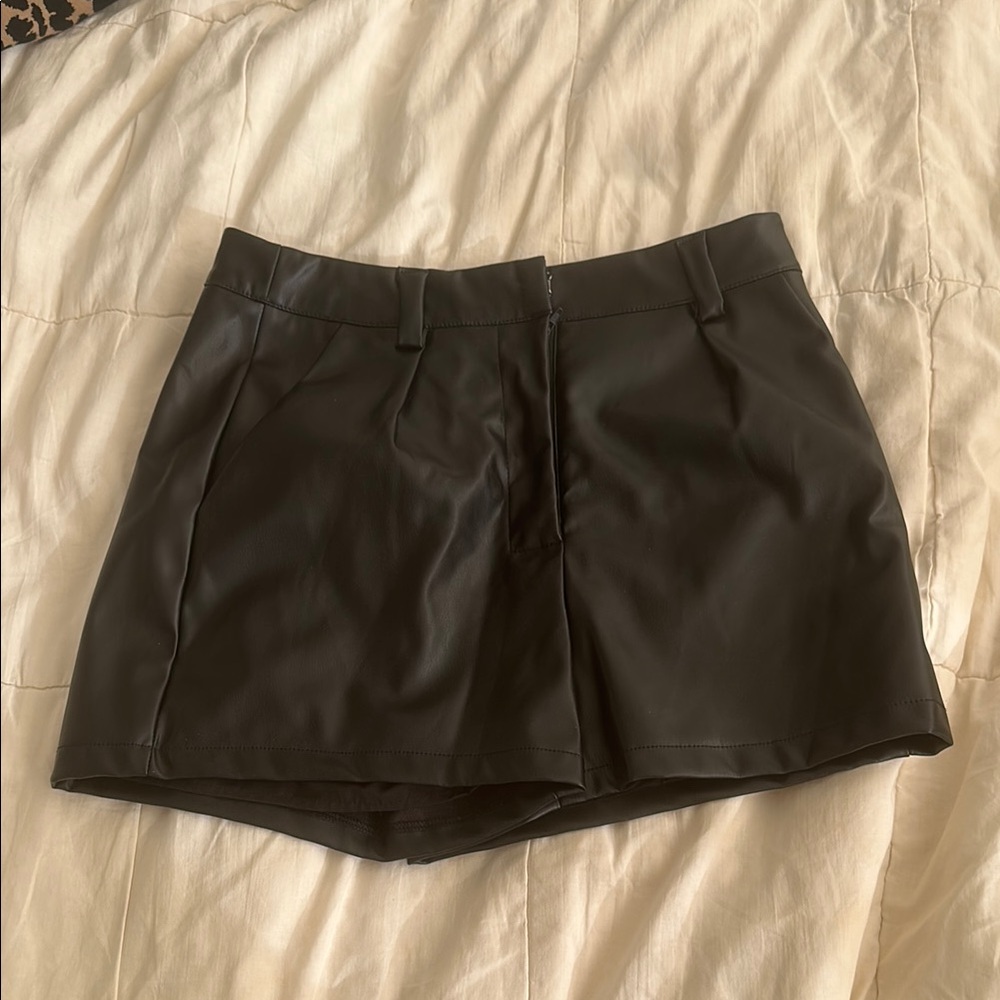 FREE With BUNDLE Black Faux Leather Shorts
